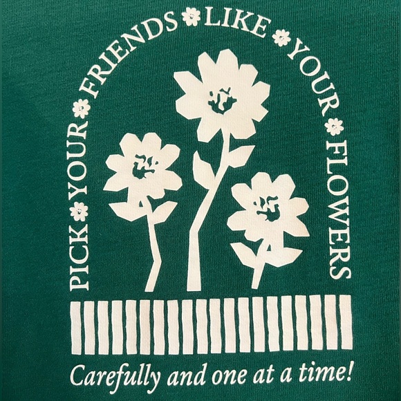 Outdoor Voices Picking Flowers Graphic Cotton Terry Cropped Sweatshirt sz M - Picture 6 of 6